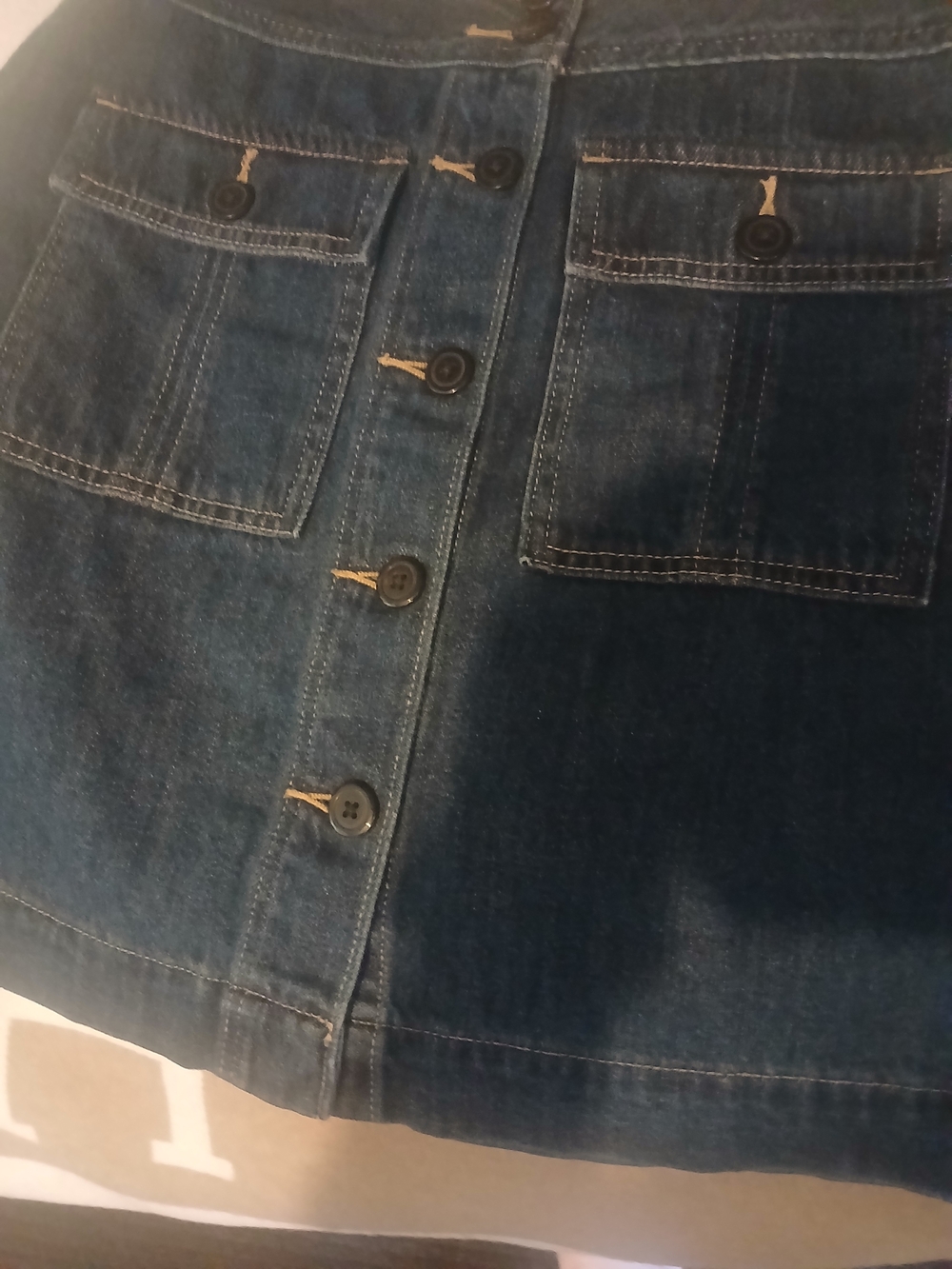 GAP Dark Blue Denim Skirt with Contrast Stitching